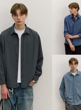 VMCL纯色抗皱高级感cleanfit通勤简约长袖衬衫男秋25AW vermicell