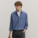 VMCL高智感色织细格纹宽松休闲纯棉蓝色格子衬衫 vermicell 男25AW