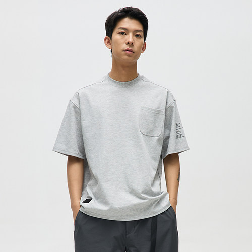 VMCL双缝线口袋凉感快干简约印花基础口袋T恤男女25SS vermicelli