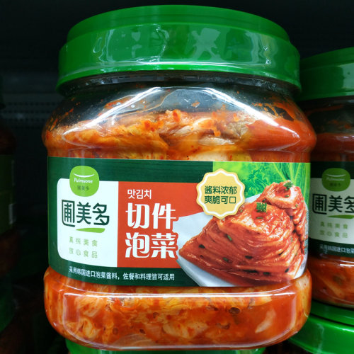 韩国切件泡菜圃美多进口罐装延边