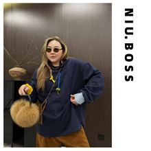 Three Ten.N大码270斤“创意小众”彩色编织撞色设计款卫衣