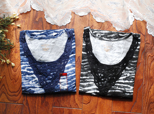 外贸 夏装新款胖MM加肥加大码女装特大扎染迷彩休闲短袖T恤 200斤