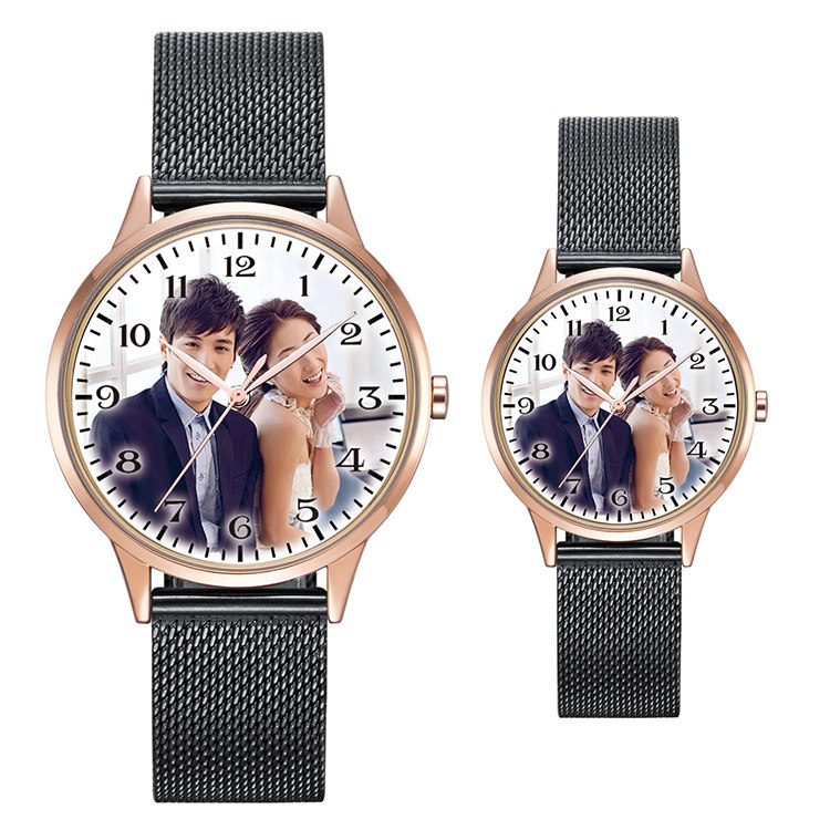 时尚纪念品情侣石英手表定制相片 情侣礼物定做  定情礼品手表