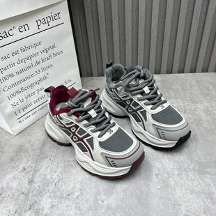 新款 2025秋季 青年潮流厚底韩版 加绒爆款 清仓断码 老爹鞋 处理女鞋