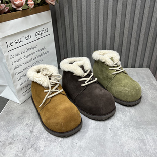 内增高户外加绒保暖雪地靴女棉靴 新款 断码 处理真皮女靴2025冬季