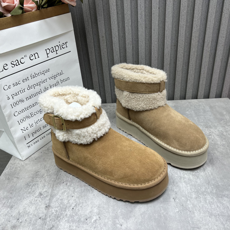 断码处理真皮女靴2025冬季新款套筒雪地靴时尚百搭加绒女棉短靴