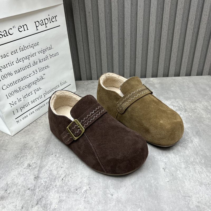 断码处理真皮女鞋2025秋冬款圆头套脚内增高复古加绒保暖勃肯鞋