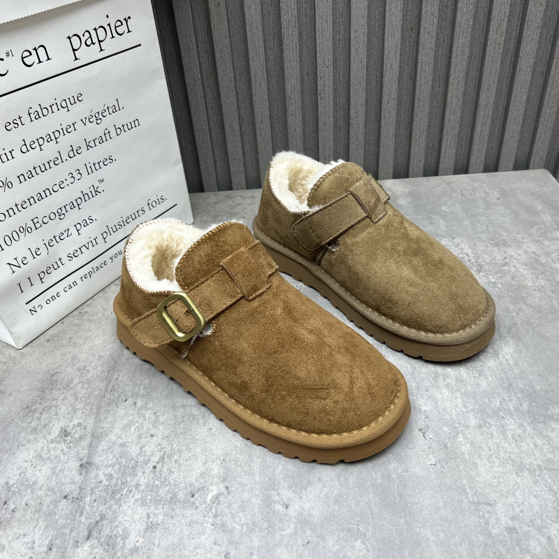 断码处理真皮女靴2025冬季新款复古平底厚绒勃肯鞋雪地女棉鞋40