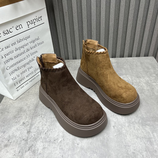 厚底后拉链英伦户外马丁靴女短靴 新款 厂家断码 处理女靴2025秋冬季