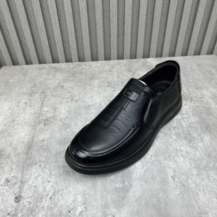 潮流圆头套脚头层牛皮青年皮鞋 厂家断码 新款 2024秋季 处理真皮男鞋