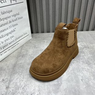 低跟套筒户外加绒保暖棉靴切尔西靴 新款 清仓断码 处理女靴2025冬季