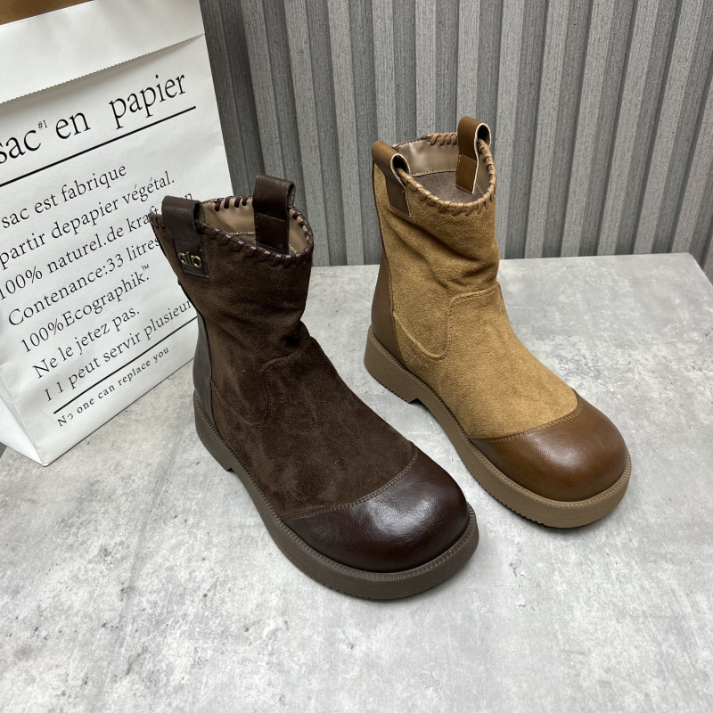 厂家断码处理女靴2025秋冬季新款后拉链户外低跟英伦风马丁靴短靴