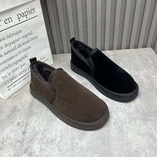 雪地男棉鞋 厂家断码 圆头套脚厚绒保暖时尚 新款 处理男靴2025冬季