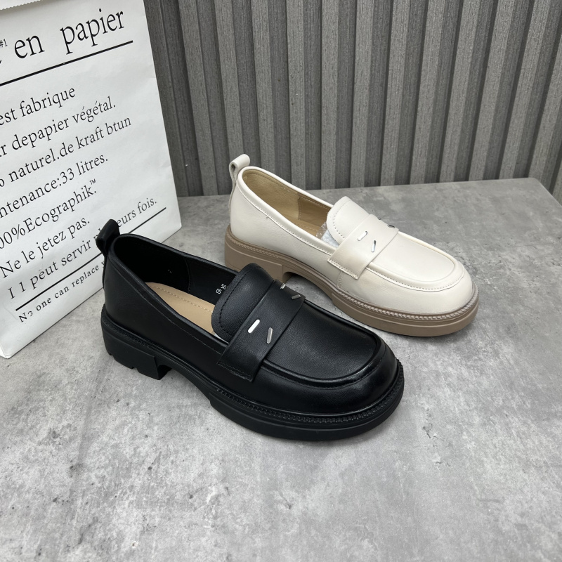 厂家断码处理真皮女鞋2025春季新款低跟圆头套脚软皮乐福鞋40单鞋