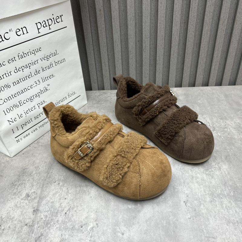 工厂断码处理女鞋2025秋冬款魔术贴时尚百搭德训鞋加绒保暖棉鞋