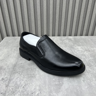 硬汉英伦风平底圆头一脚蹬牛皮单鞋 春秋新款 处理真皮男鞋 厂家断码