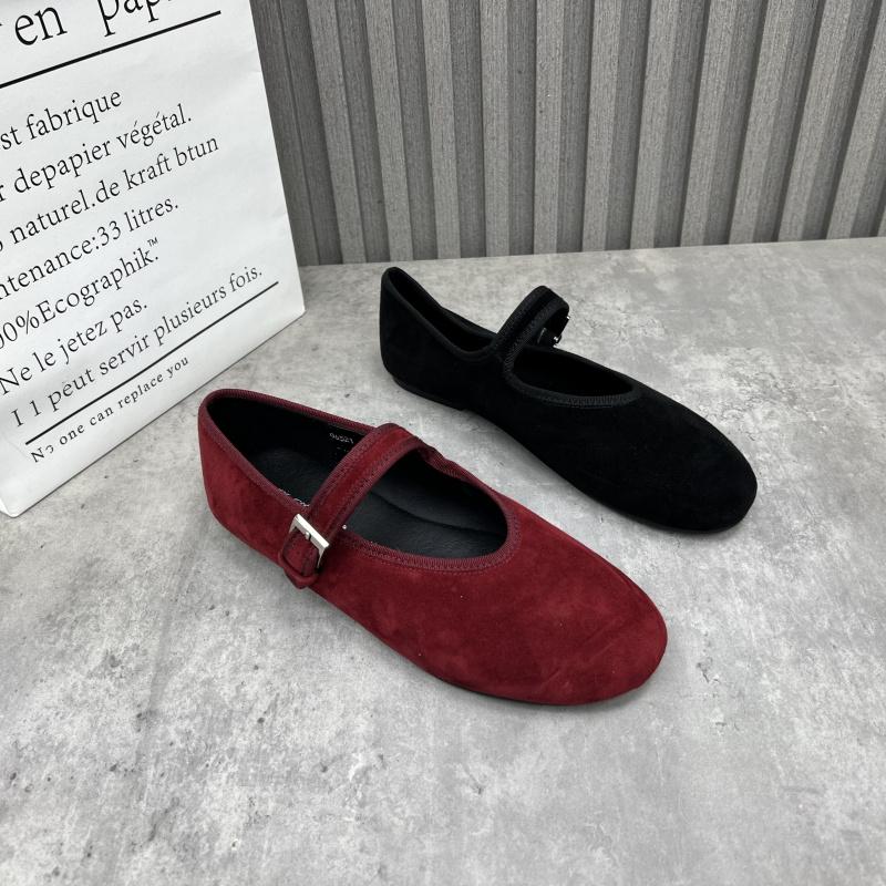 厂家处理真皮女鞋2025春季新款复古软底纯色羊绒圆头浅口舒适单鞋