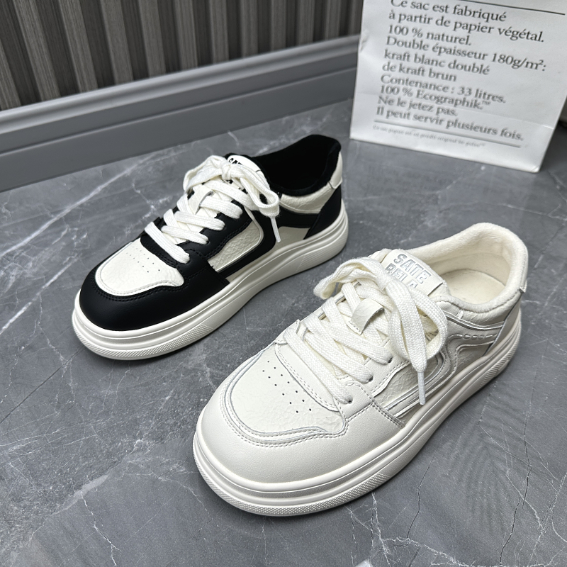 断码处理真皮女鞋2025秋冬季新款深口低帮平底韩版加绒初中生板鞋