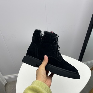 英伦低跟加绒保暖棉靴马丁靴 新款 厂家断码 处理真皮女靴2025秋冬季