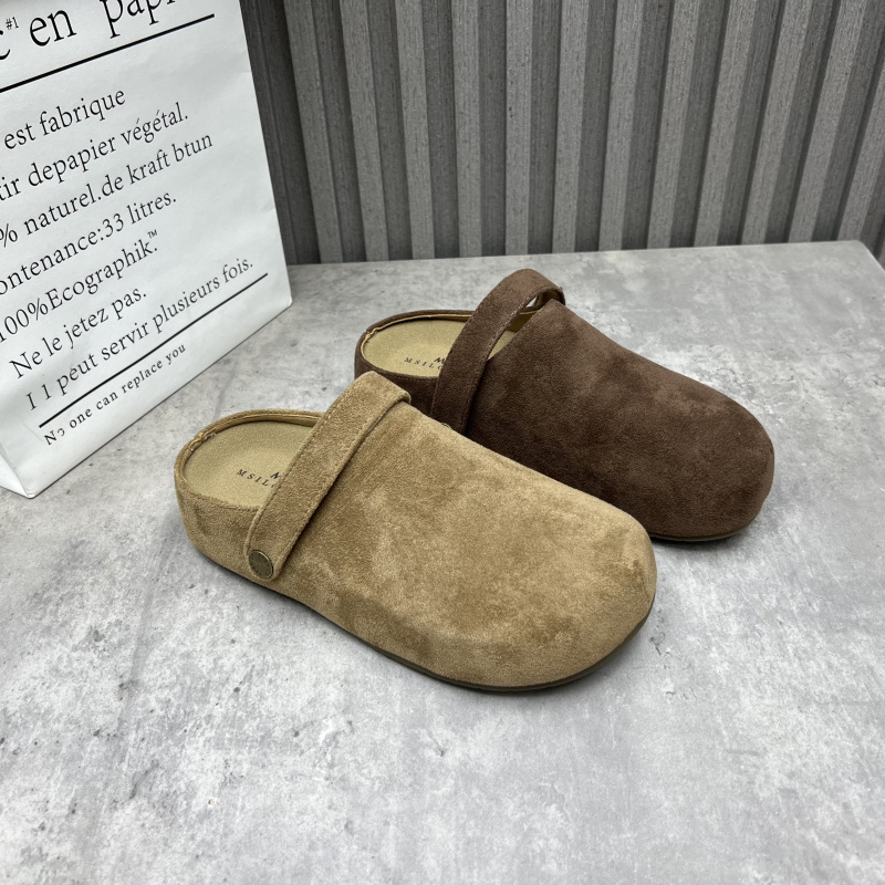 工厂断码处理女鞋2025秋季新款后空跟软底复古时尚包头半拖鞋40