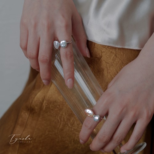 TYUSHA天然巴洛克珍珠戒指