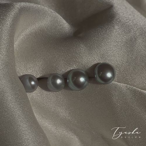 TYUSHA天然淡水真多麻色耳钉