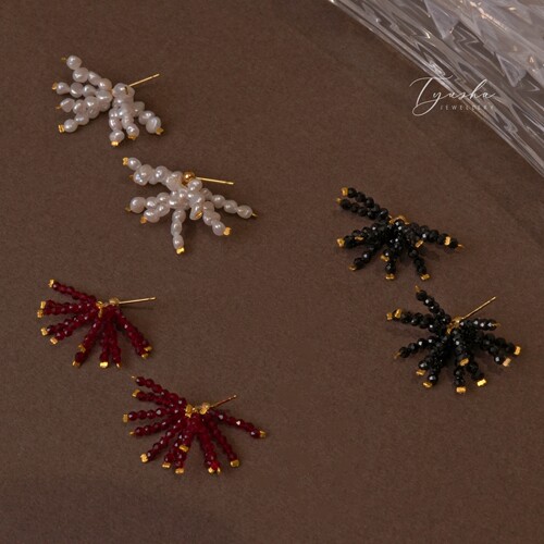 TYUSHA珍珠流苏耳钉轻奢高级感