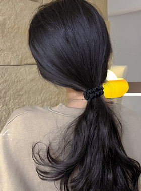 最常用单品!高端黑色头绳天然真丝桑蚕丝发圈极窄不伤发耐用发饰