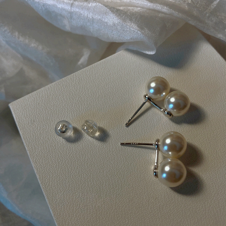 TYUSHA显气质*独家设计进口施家珍珠S925纯银耳钉复古简约风耳饰,饰品/流行首饰/时尚饰品新,耳钉,淘宝优惠券,粉丝福利购,淘宝优惠卷