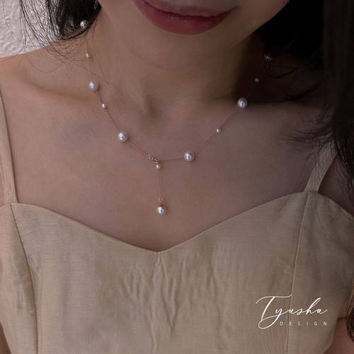 TYUSHA天然珍珠大小满天星项链
