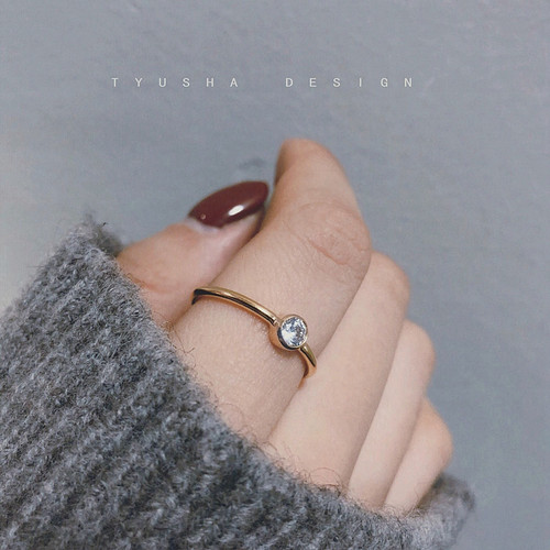 tyusha不褪色厚实版女食指锆石