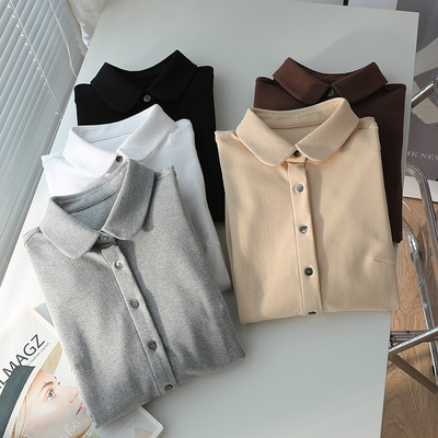 磨毛娃娃领衬衫长袖文艺打底