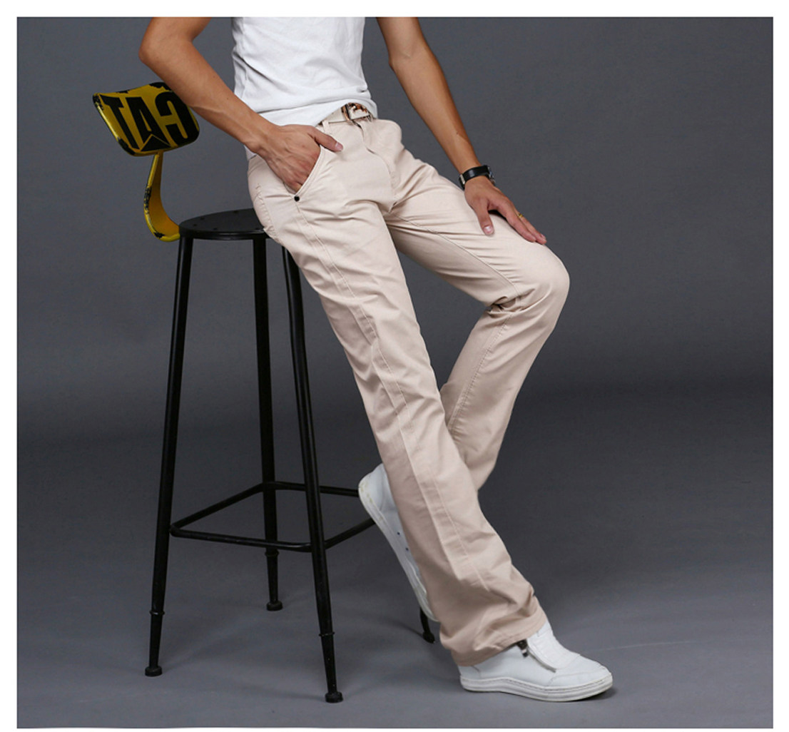 微喇叭牛仔裤男士休闲春夏季款裤修身小喇叭裤男大喇叭韩版x黄y