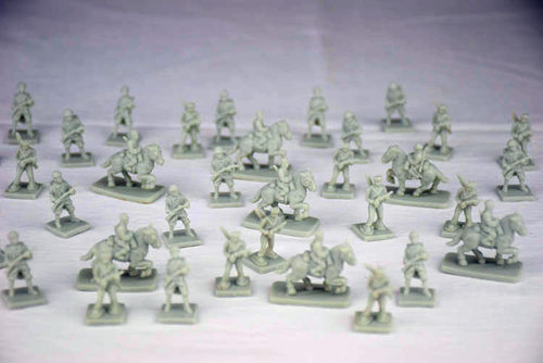 二战兵人模型1:72德军苏军步兵骑兵100人