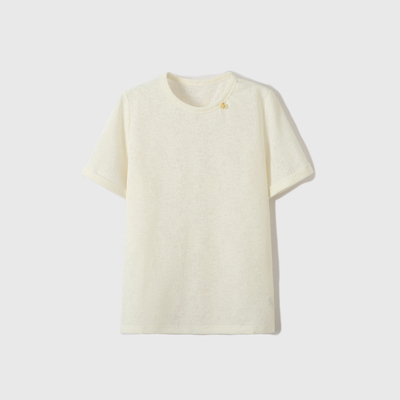 门店2&9/9！弥花漫」夏季国风气质T恤女新中式提花短袖上衣D40205