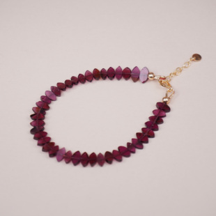 天然石榴石手链女款高级感气质原创设计手饰美国包金串珠酒红手串