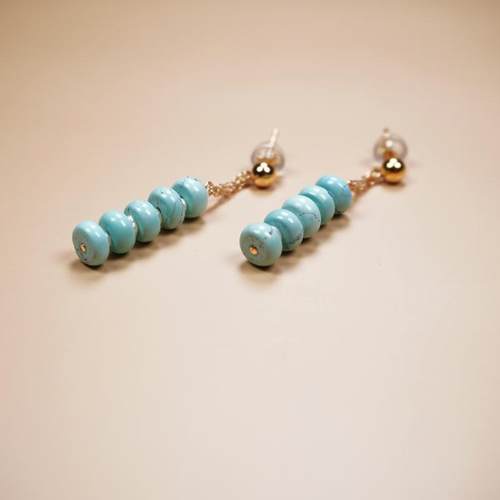 绿松石珍珠串珠耳钉耳链耳坠耳饰