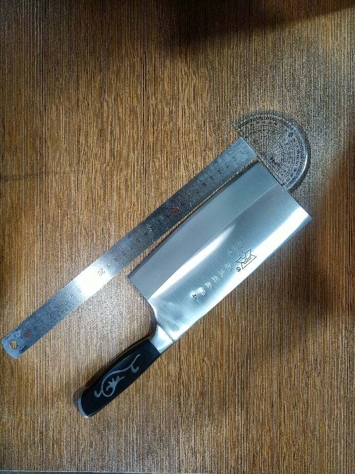 扬州15年老店百年品牌得胜桥胡顺兴4号黑柄厨师前切后斩刀头重