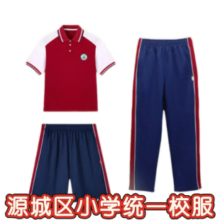 学校同款 河源市小学生校服源城区小学生校服夏季 男女套装 短裤 短袖