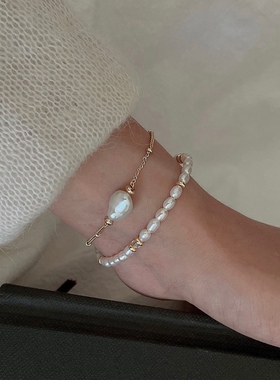 原创巴洛克珍珠手链小众