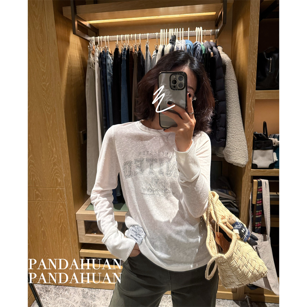 字母印花时尚显瘦长袖T恤