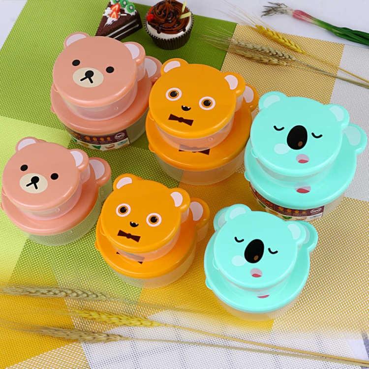 [4 sets fruit Crisper Cartoon Plastic trumpet children Lunch box circular Bento Box Storage Sealed boxin the Tableware , Fresh container/Fresh Containers , Crisper  category - from Buy2taobao.com to provide professional Taobao agent buy service