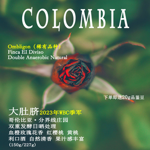 哥伦比亚分界线庄园大肚脐Ombligon厌氧发酵日晒手冲咖啡豆 酒味
