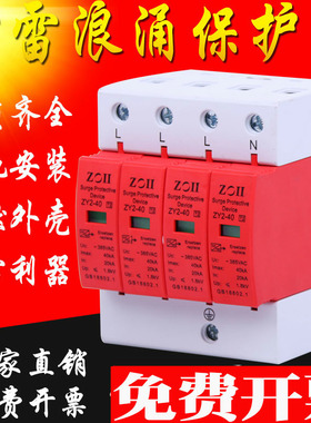 浪涌保护器防雷单相光伏2P家用电涌防雷器电源避雷器2P4P20KA40KA