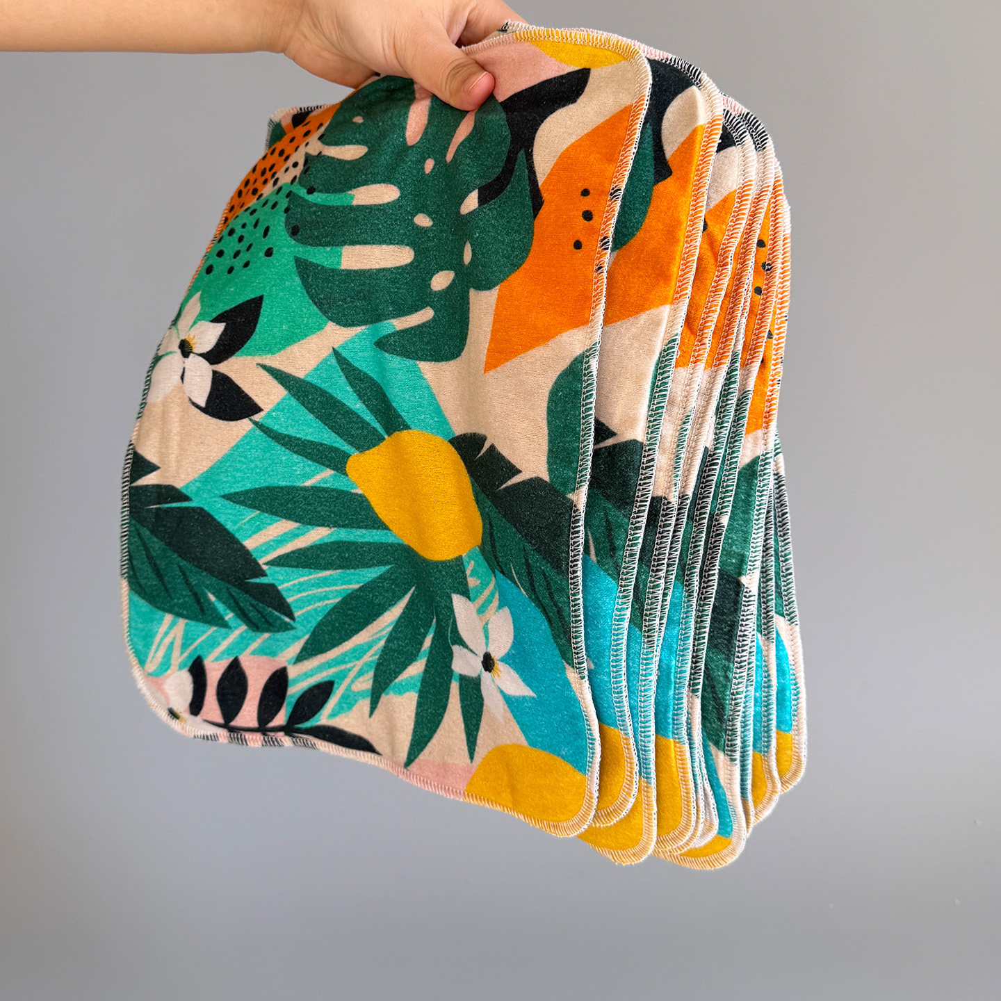 外贸好物！超美柠檬龟背叶12条加厚超细纤维绒清洁抹布+1个收纳袋,家庭/个人清洁工具,抹布,淘宝优惠券,粉丝福利购,淘宝优惠卷