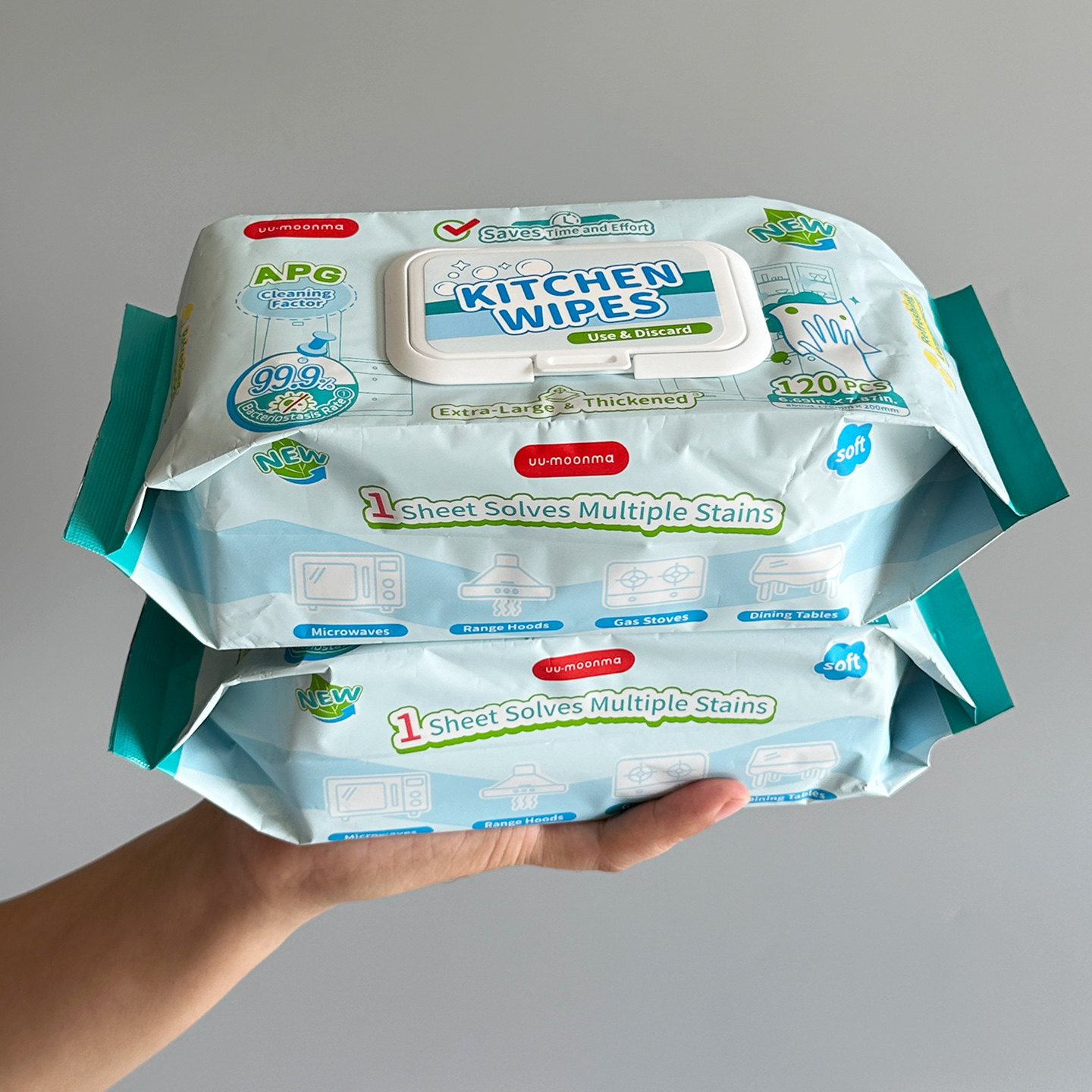 出口单~120抽加大包厨房清洁湿巾