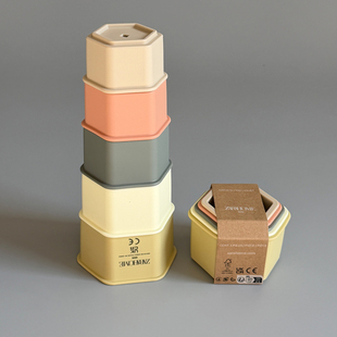 出口欧洲原单！婴幼儿益智启蒙软硅胶叠叠乐杯 宝宝洗澡玩水玩具