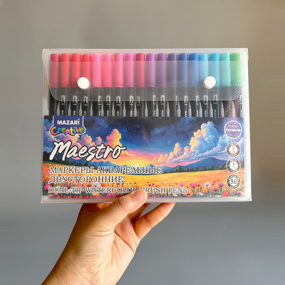 出口俄罗斯36色双头水彩笔