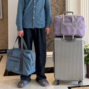 出口老美可折叠旅行行李包 轻便防水抗撕裂运动健身包 可挂拉杆