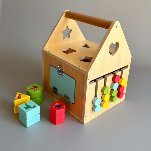 外贸巧手开锁幼儿木质早教玩具屋